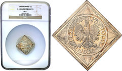 Probe coins of the Second Polish Republic
POLSKA / POLAND / POLEN / PROBE / PATTERN / SPECIMEN

PROBE / ESSAI  SILVER klippe 5 zlotych 1936 Ship NG...