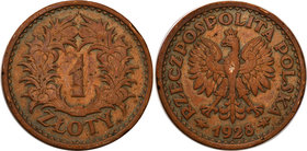 Probe coins of the Second Polish Republic
POLSKA / POLAND / POLEN / PROBE / PATTERN / SPECIMEN

Poland. PROBE / ESSAI  copper 1 zloty 1928 - RARITY...
