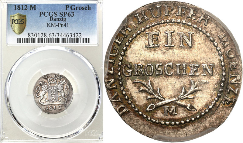 Danzig
POLSKA/ POLAND/ POLEN

Free City Gdansk / Danzig. Grosz 1812, FINE sil...