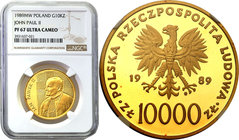 Gold coins Polish People's Republic (PRL)
POLSKA/ POLAND/ POLEN/ GOLD

PRL. 10.000 zlotych 1989 John Paul II On the grid PROOF NGC PF67 ULTRA CAMEO...
