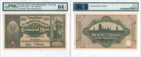 Banknotes
POLSKA/ POLAND/ POLEN / PAPER MONEY / BANKNOTE

Free City Gdansk / Danzig 1.000 Mark 1923 PMG 64 EPQ (2 MAX) 
Idealnie zachowany banknot...
