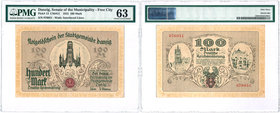 Banknotes
POLSKA/ POLAND/ POLEN / PAPER MONEY / BANKNOTE

Free City Gdansk / Danzig 100 Mark 1922 PMG 63 
Wyśmienicie zachowany banknot w gradingu...