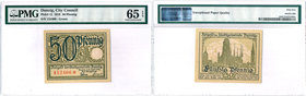 Banknotes
POLSKA/ POLAND/ POLEN / PAPER MONEY / BANKNOTE

Gdansk / Danzig - Notgeld. 50 fenig 1919 PMG 65 EPQ 
Odmiana z drukiem zielonym.Banknot ...