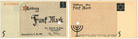 Banknotes
POLSKA/ POLAND/ POLEN / PAPER MONEY / BANKNOTE

Litzmannstadt/ Getto Lodz. 5 Mark 1940 DESTRUKT MENNICZY - RARITY 
Numerator typu I, pie...