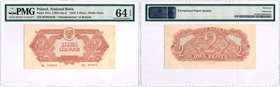 Banknotes
POLSKA/ POLAND/ POLEN / PAPER MONEY / BANKNOTE

PRL. 2 zlote 1944 ser Bn OBOWIAZKOWE PMG 64 EPQ (2 MAX) RARITY R5 
Banknot w gradingu PM...