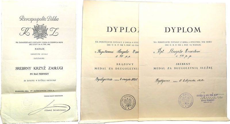 Decorations, Orders, Badges 
POLSKA/ POLAND/ POLEN / RUSSIA

Award diplomas o...