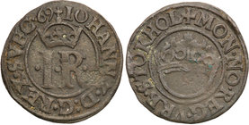 John III
Szwecja / Sweden / Schweden / Suède / Sverige

Johan III (1568-1592) 1/2 öre 1569 Stockholm (próba srebra 105/1000) 
Aw. W obwódce perełk...