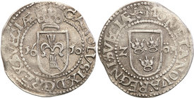Charles IX
Szwecja / Sweden / Schweden / Suède / Sverige

Karol IX (1904-1611) 2 öre 1610 Stockholm 
Aw.: W obwódce perełkowej ukoronowana tarcza ...