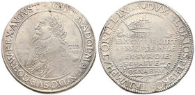 Gustavus Adolphus
Szwecja / Sweden / Schweden / Suède / Sverige

Gustaw II Adolf (1611-1632) Talar 1633 Osmabrik 
Aw. W obwódce perłowej popiersie...