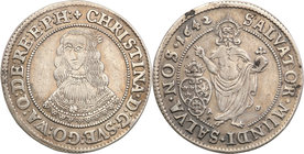 Christina (Christina of Sweden)
Szwecja / Sweden / Schweden / Suède / Sverige

Krystyna (1632 – 1654) 1/4 riksdalera 1642 Stockholm 
Aw. W obwódce...