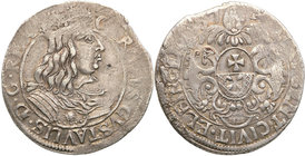 Charles X Gustav
Szwecja / Sweden / Schweden / Suède / Sverige

Karol X Gustaw (1654-1660). Ort (18 Grosz (Groschen)y) 1657, Elblag / Elbing 
Aw.:...