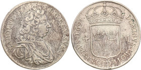 Charles XI of Sweden
Szwecja / Sweden / Schweden / Suède / Sverige

Karol XI (1660-1697). 4 Mark (Marki) 1694, Stockholm 
Aw.: Popiersie władcy w ...
