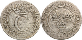 Charles XI of Sweden
Szwecja / Sweden / Schweden / Suède / Sverige

Karol XI (1660-1697). 4 öre 1676, Stockholm 
Aw.: W obwódce perełkowej ukorono...
