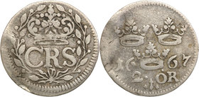 Charles XI of Sweden
Szwecja / Sweden / Schweden / Suède / Sverige

Karol XI (1660-1697). 2 öre 1667, Stockholm 
Aw.: Ukoronowany monogram władcy ...