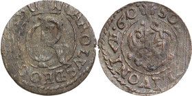 Charles XI of Sweden
Szwecja / Sweden / Schweden / Suède / Sverige

Karol XI (1660-1697). Szelag 1660, Liwonia / Livonia 
Aw.: W obwódce liniowej ...