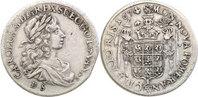 Charles XI of Sweden
Szwecja / Sweden / Schweden / Suède / Sverige

Karol XI (1660-1697). 1/3 talara 1674, Szczecin / Stettin 
Aw.: Popiersie wład...