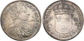 Charles XII of Sweden
Szwecja / Sweden / Schweden / Suède / Sverige

Karol XII (1697-1718). 4 Mark (Marki) 1710, Stockholm 
Aw.: Popiersie władcy ...