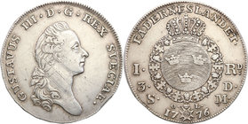 Gustav III of Sweden
Szwecja / Sweden / Schweden / Suède / Sverige

Gustaw III (1771-1792). Riksdaler 1776, Stockholm 
Aw.: Głowa władcy w prawoW ...