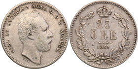 Charles XV of Sweden
Szwecja / Sweden / Schweden / Suède / Sverige

Karol XV (1859-1872). 25 öre 1865, Stockholm 
Aw.: Głowa władcy w prawoW otoku...