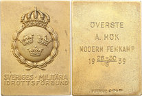 Medals, plaques
Szwecja / Sweden / Schweden / Suède / Sverige

Plaque of the Swedish Military Association - gold plated, 1939, Stockholm 
Ładnie z...