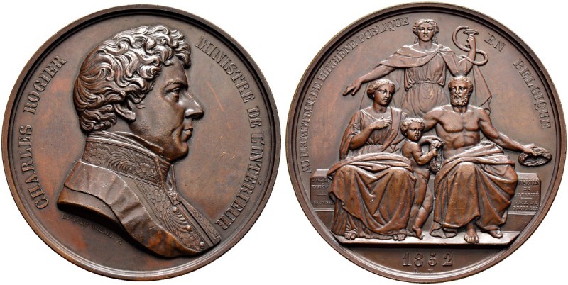 BELGIEN 
 Königreich 
 Leopold I. 1831-1865. 
 Bronzemedaille 1852. Auf den I...