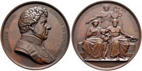 BELGIEN 
 Königreich 
 Leopold I. 1831-1865. 
 Bronzemedaille 1852. Auf den Innenminister Charles Rogier. Stempel von Leopold Wiener. 132.05 g. Med...