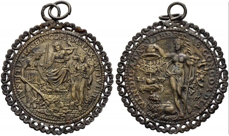 BELGIEN 
 Brüssel, Stadt 
 Silbermedaille 1577. Auf den Frieden von Brüssel ('...