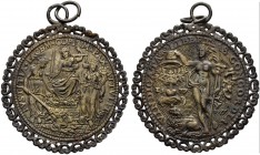 BELGIEN 
 Brüssel, Stadt 
 Silbermedaille 1577. Auf den Frieden von Brüssel ('Edit éternel). Medailleur J. Jonghelinck. Thronende Justitia, links Pa...