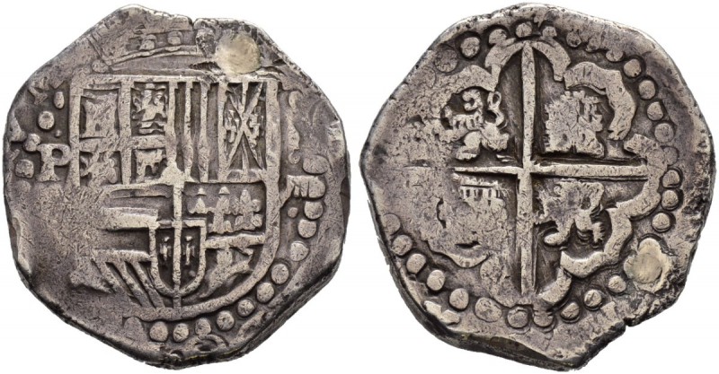 BOLIVIEN 
 Felipe II. 1556-598. 
 8 Reales o. J., Potosi. 26.69 g. C.T. 251ff....