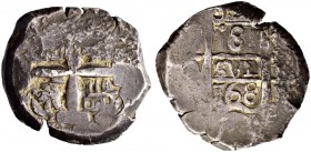 BOLIVIEN 
 Carlos III. 1759-1788. 
 8 Reales 1768, Potosi. Assayer V. 26.39 g. C.T. 865. Schön / Fine.