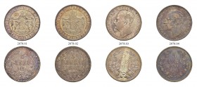 BULGARIEN 
 Lots 
 Diverse Münzen. 5 Lewa 1884. 5 Lewa 1885. 5 Lewa 1892. 5 Lewa 1894. Sehr schön-vorzüglich / Very fine-extremely fine.(4)