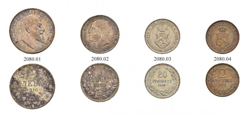 BULGARIEN 
 Lots 
 Diverse Münzen. 2 Lewa 1910. 1 Lew 1912. 20 Stotinki 1912. ...