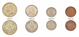 BULGARIEN 
 Lots 
 Diverse Münzen. 2 Lewa 1912. 1 Lew 1912. 10 Stotinki 1912. 2 Stotinki 1912. KM 23.1, 25, 31, 32. Fast vorzüglich-gutes vorzüglich...