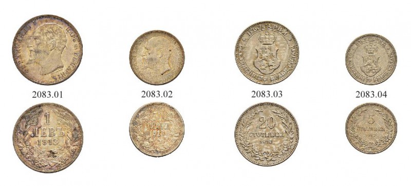 BULGARIEN 
 Lots 
 Diverse Münzen. 1 Lew 1913. 50 Stotinki 1913. 20 Stotinki 1...