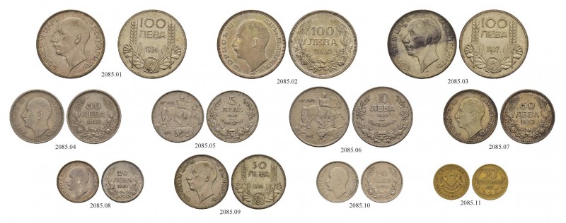 BULGARIEN 
 Lots 
 Diverse Münzen. 100 Lewa 1930. 50 Lewa 1930. 20 Lewa 1930. ...