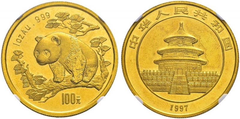 CHINA 
 Volksrepublik 
 100 Yuan 1997. NGC MS67. Prachtvolle Erhaltung / Magni...