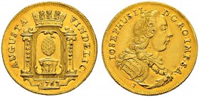 DEUTSCHLAND 
 Augsburg, Stadt 
 Dukat 1767. Mit Titel Josefs II. Forster 673. Fr. 109. Vorzüglich / Extremely fine. Bei dieser Münze handelt es sich...