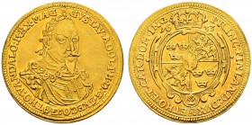 DEUTSCHLAND 
 Schwedische Besatzung 
 Gustav II. Adolph. 
 Dukat 1633. Posthume Prägung. Münzmeister Johann Bartholomäus Hohleisen. 3.46 g. Ahlströ...