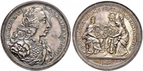DEUTSCHLAND 
 Bayern, Herzogtum, 1623 Kurfürstentum, 1806 Königreich 
 Karl Albert (Karl VII.), 1726-1745. 
 Silbermedaille 1742. Auf seine Wahl zu...
