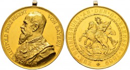 DEUTSCHLAND 
 Bayern, Herzogtum, 1623 Kurfürstentum, 1806 Königreich 
 Prinzregent Luitpold, 1886-1912. 
 Goldmedaille 1889. Zum Jubiläum des St. G...