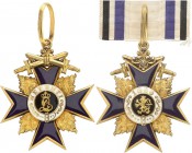 DEUTSCHLAND 
 Orden 
 Königlich Bayerischer Militär-Verdienstorden. 
 Kreuz 2. Klasse mit Schwertern, 65,5 x 54,0 mm, offizielle Herstellung einer ...