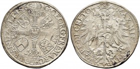 DEUTSCHLAND 
 Brandenburg-Franken, Markgrafschaft 
 Georg Friedrich, 1556-1603. 
 Guldentaler 1565, Schwabach. 23.90 g. von Schrötter 809. Dav. 10....