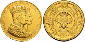DEUTSCHLAND 
 Brandenburg-Preussen, Markgrafschaft, 1417 Kurfürstentum, 1701 Königreich 
 Wilhelm I. 1861-1888. 
 Goldmedaille 1861. Auf die Krönun...