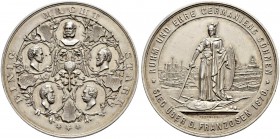 DEUTSCHLAND 
 Brandenburg-Preussen, Markgrafschaft, 1417 Kurfürstentum, 1701 Königreich 
 Wilhelm I. 1861-1888. 
 Silbermedaille 1870. Eintritt der...