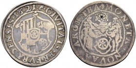 DEUTSCHLAND 
 Erfurt, Stadt 
 Vierteltaler 1621. 6.78 g. Leitzmann 499. Nadelstich im oberen Rad auf dem Av. / Needle pin in the upper wheel of the ...