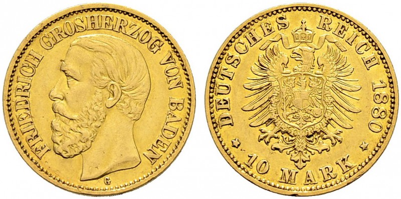 DEUTSCHES KAISERREICH 
 Baden, Grossherzogtum 
 Friedrich I. 1852-1907. 
 10 ...