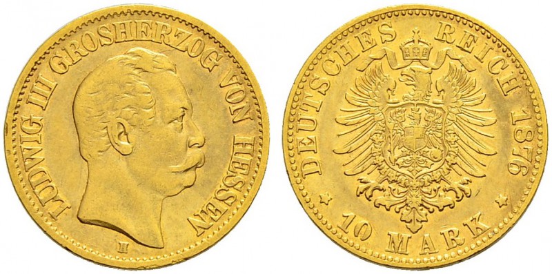 DEUTSCHES KAISERREICH 
 Hessen, Grossherzogtum 
 Ludwig III. 1848-1877. 
 10 ...