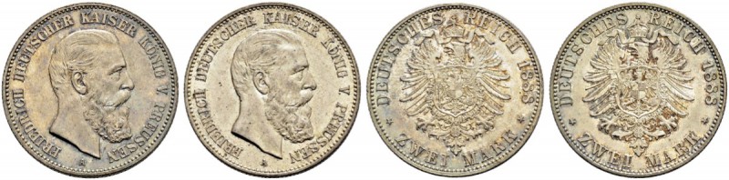 DEUTSCHES KAISERREICH 
 Preussen, Königreich 
 Friedrich III. 1888. 
 2 Mark ...