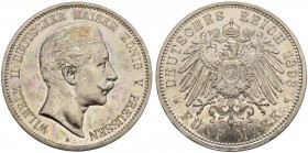 DEUTSCHES KAISERREICH 
 Preussen, Königreich 
 Wilhelm II. 1888-1918. 
 5 Mark 1893, A Berlin. 27.76 g. FDC aus Polierter Platte / Uncirculated/Pro...