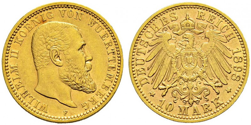 DEUTSCHES KAISERREICH 
 Württemberg, Königreich 
 Wilhelm II. 1891-1918. 
 10...